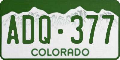 CO license plate ADQ377