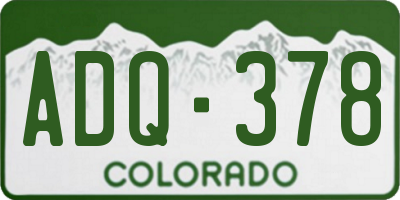 CO license plate ADQ378