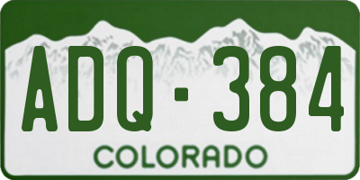 CO license plate ADQ384