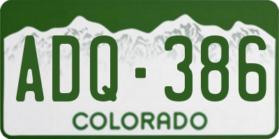 CO license plate ADQ386