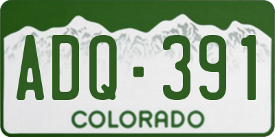 CO license plate ADQ391