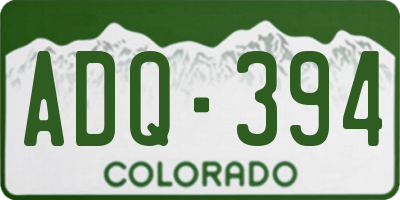 CO license plate ADQ394