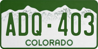 CO license plate ADQ403