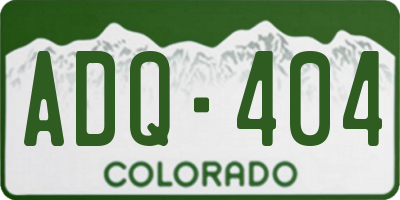 CO license plate ADQ404