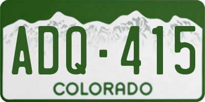 CO license plate ADQ415