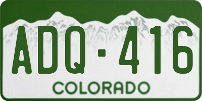 CO license plate ADQ416