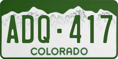 CO license plate ADQ417