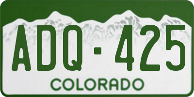 CO license plate ADQ425