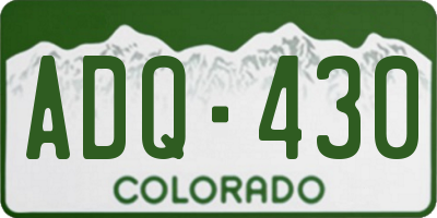 CO license plate ADQ430