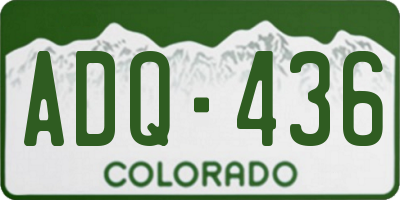 CO license plate ADQ436