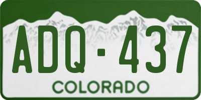 CO license plate ADQ437