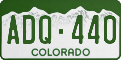 CO license plate ADQ440
