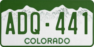 CO license plate ADQ441