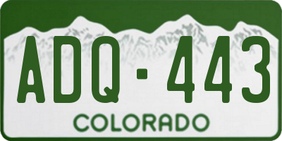 CO license plate ADQ443