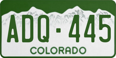 CO license plate ADQ445