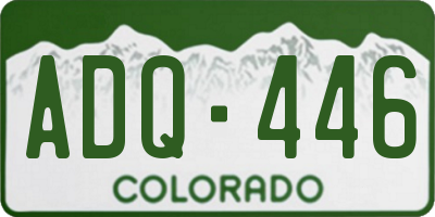 CO license plate ADQ446