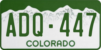 CO license plate ADQ447