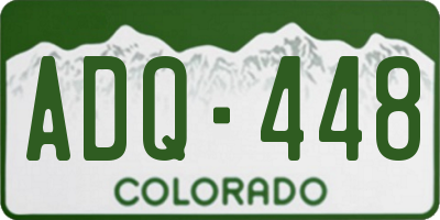CO license plate ADQ448