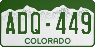 CO license plate ADQ449