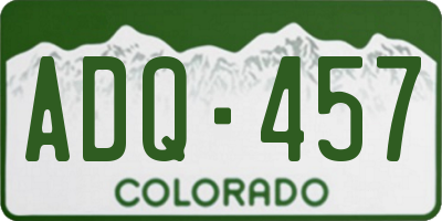 CO license plate ADQ457
