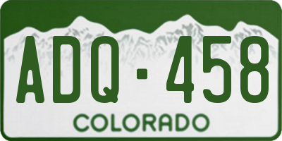 CO license plate ADQ458