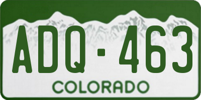 CO license plate ADQ463