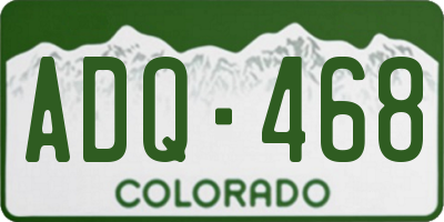 CO license plate ADQ468