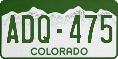 CO license plate ADQ475