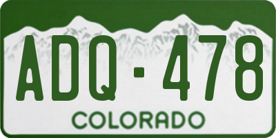 CO license plate ADQ478