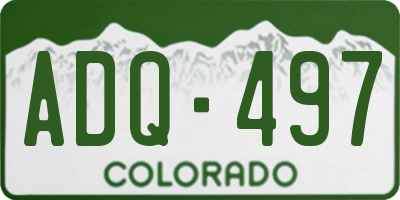 CO license plate ADQ497
