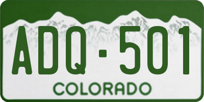 CO license plate ADQ501