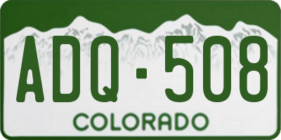 CO license plate ADQ508