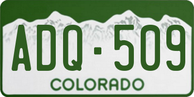 CO license plate ADQ509