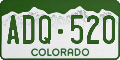 CO license plate ADQ520