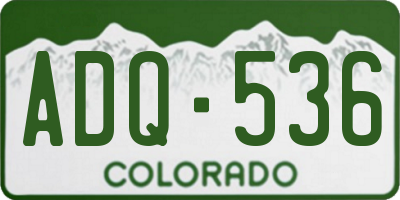 CO license plate ADQ536