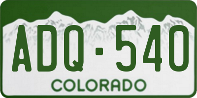 CO license plate ADQ540