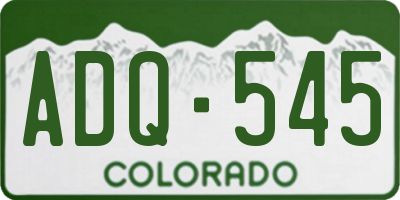 CO license plate ADQ545