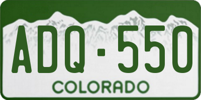 CO license plate ADQ550
