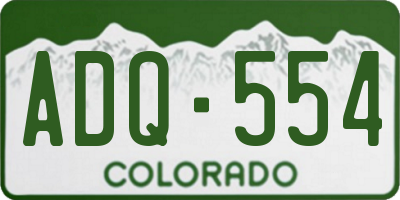 CO license plate ADQ554