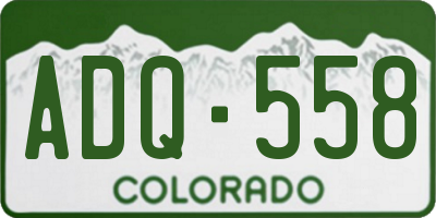 CO license plate ADQ558