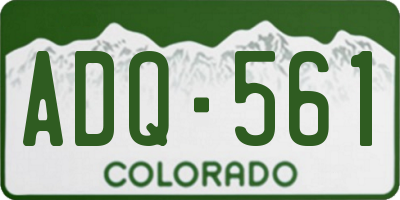 CO license plate ADQ561