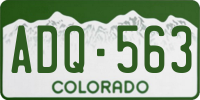 CO license plate ADQ563