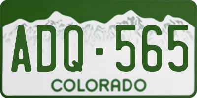 CO license plate ADQ565