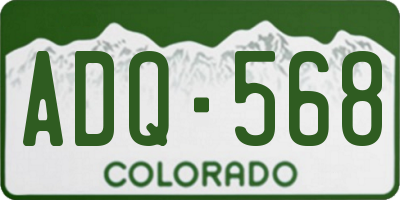 CO license plate ADQ568
