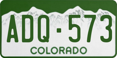 CO license plate ADQ573