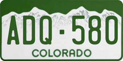 CO license plate ADQ580