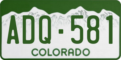 CO license plate ADQ581
