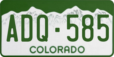 CO license plate ADQ585