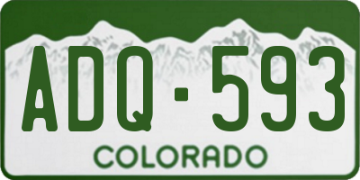 CO license plate ADQ593