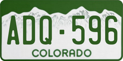 CO license plate ADQ596